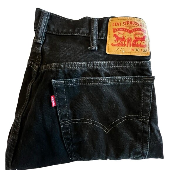 Levi 517 Jeans Men’s Sz Tag 38x32 Boot Cut Jeans in Black - Picture 1 of 6